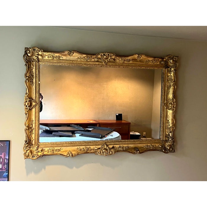 19th Century Rectangular French Napoleon III Giltwood Mirror