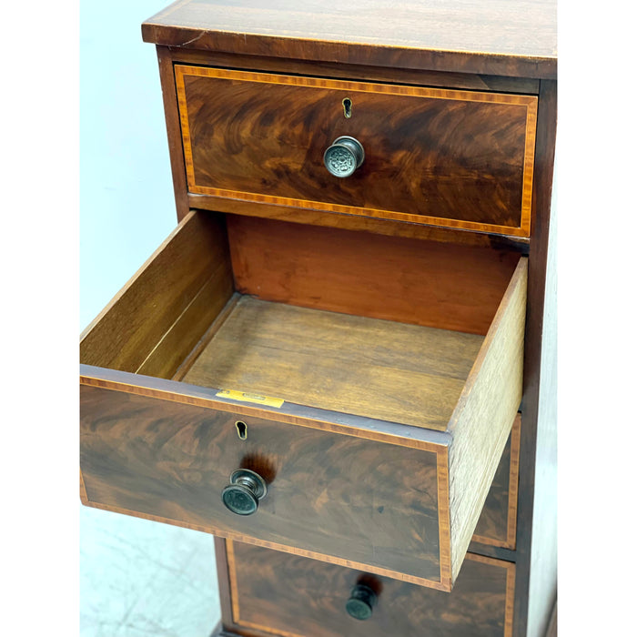 Antique Mahogany Dresser Dovetail Drawers Inlays and Burl Details