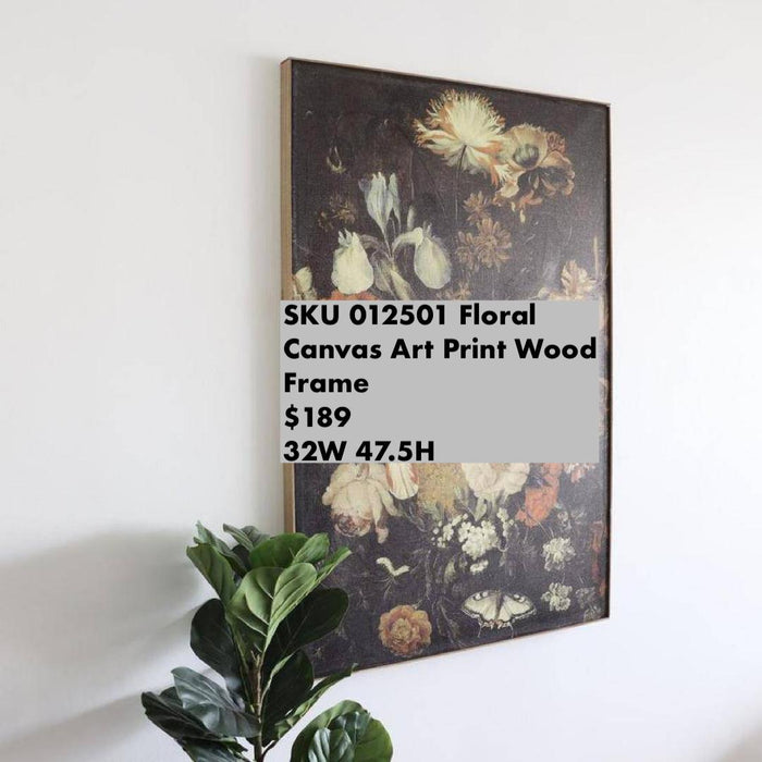 Floral Canvas Art Print Wood Frame