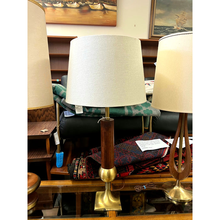 Tall Vintage Mid Century Lamp Shade Brass Accents