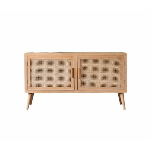 Brand New Modern Media Caned Doors Credenza Cabinet
