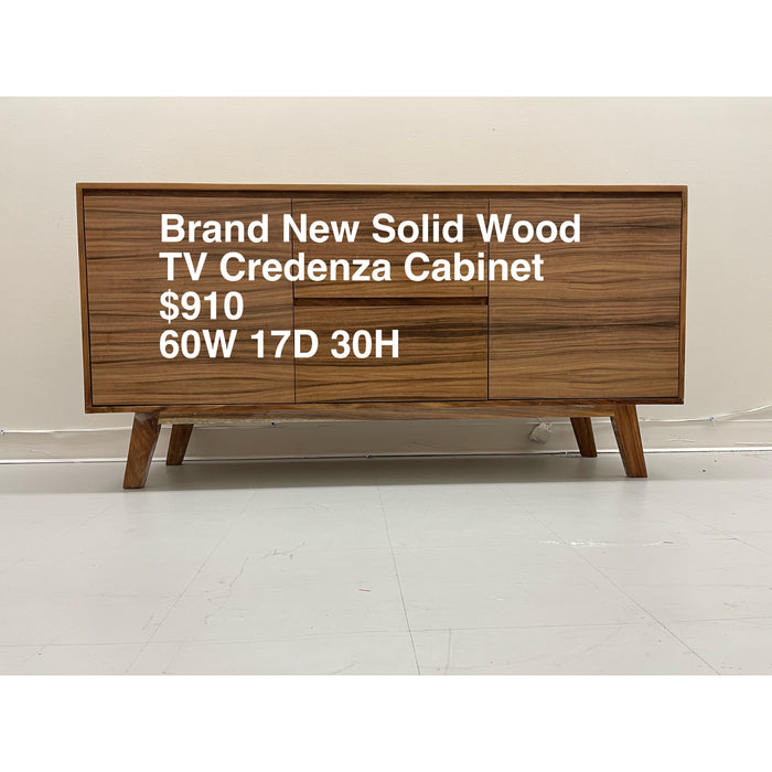 Mid Century Modern Style Credenza 2 Door 2 Drawer TV Cabinet