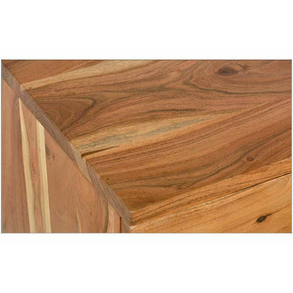 Solid Wood Acacia Wood Mid Century Modern Style Credenza 3 Door