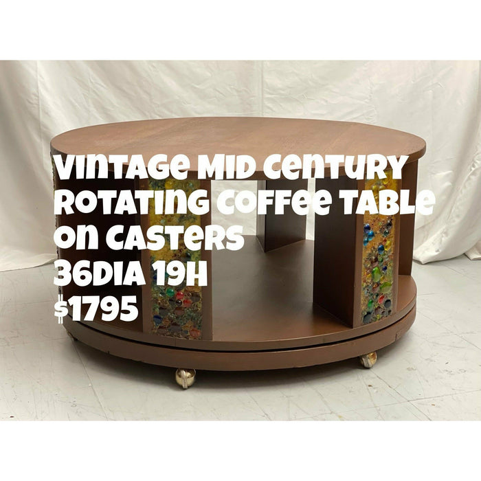Vintage Mid Century Modern Rotating Coffee Table