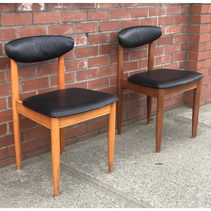 Vintage UK Imported Mid Century Modern Chair Set w/ Contrast Colorway