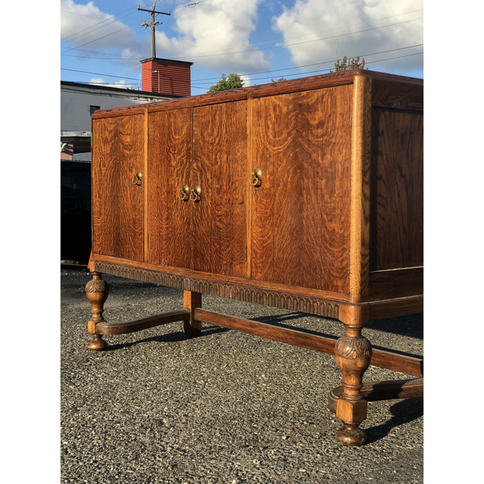19th Century English Welsh Antique Oak Cabinet Sideboard Buffet or Credenza