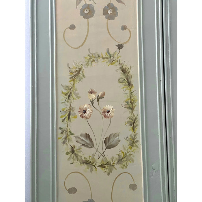 Vintage Hand Painted Three Panel French Wood Room Divider and or Space Partition Screen