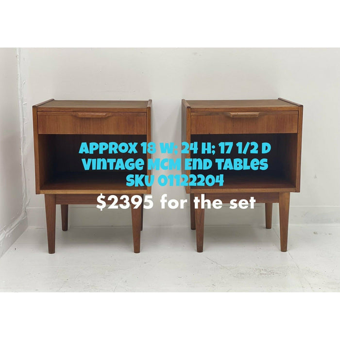 Vintage Danish Modern Mid Century Modern End Tables Set Of 2