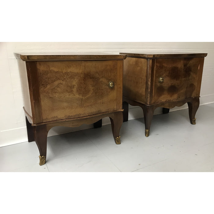 Vintage French Nightstand End Table Set of Two
