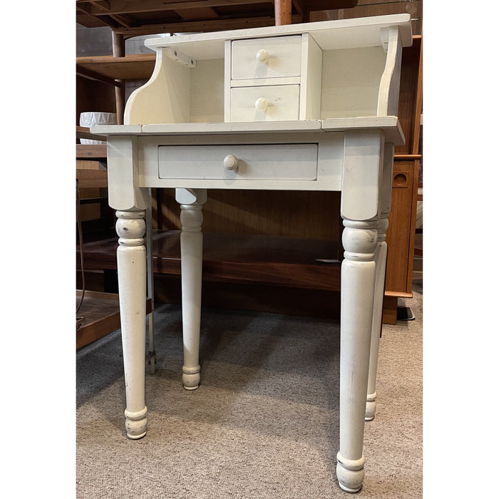 Vintage White Desk with Pull Out Tray and Drawers