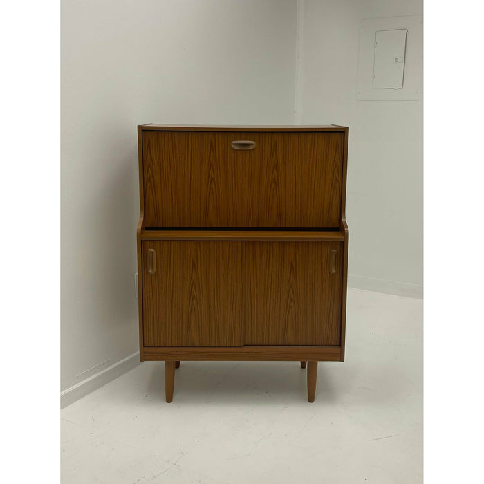 Vintage Danish Modern Secretary Desk Cabinet Storage