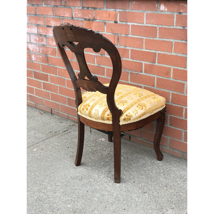 Vintage Victorian Style Hand carved Reupholstered Accent Chair