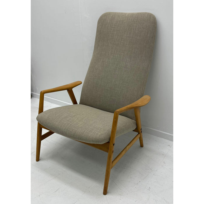 Reupholstered Danish Modern Lounge Chair with Recline (Available for Online Purchase Only)