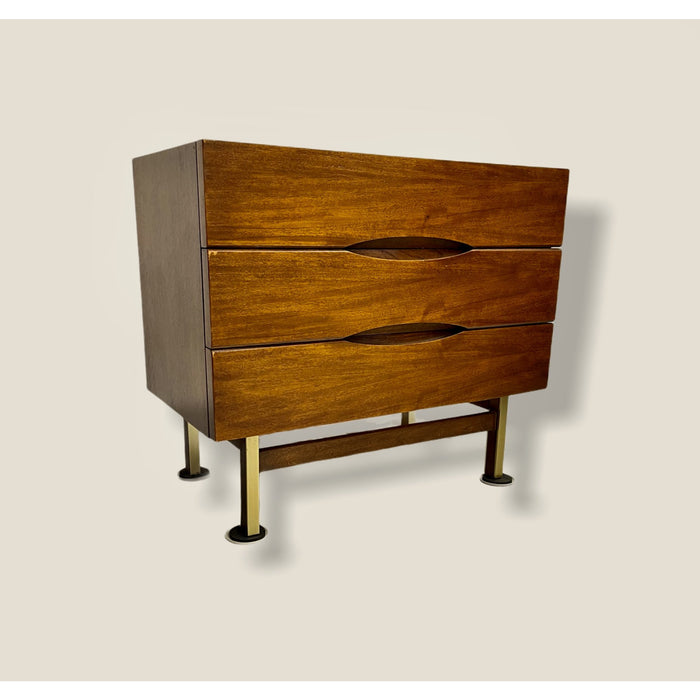 Mid Century Modern Dresser with Brass & Wooden Legs