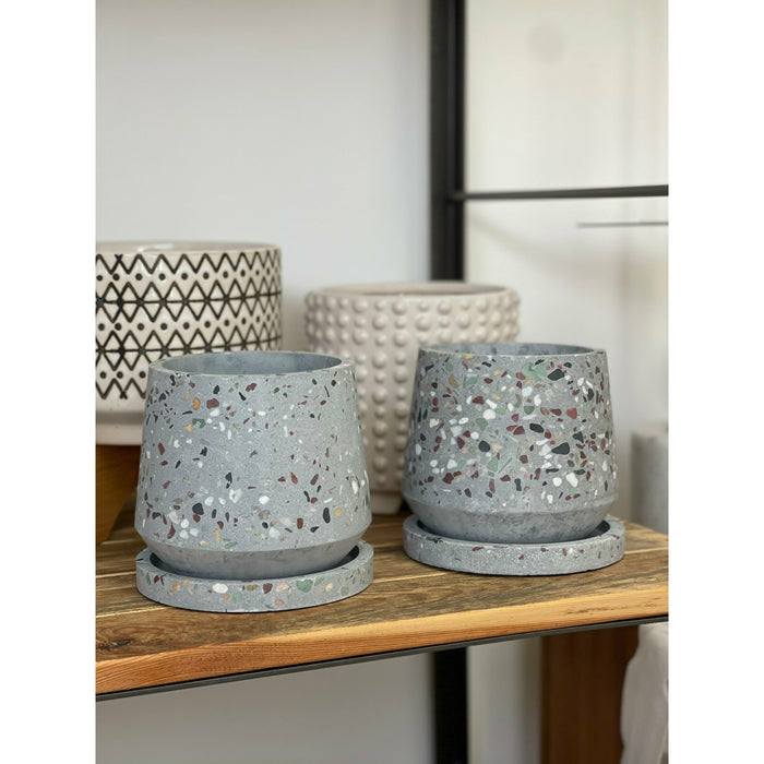Speckled Stone Color Pot and Tray