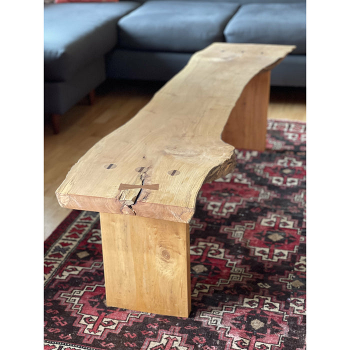 Custom Local Artisan made (Made in Seattle) Live Edge Solid Wood Bench Table Stand (Available for Online Purchases Only)