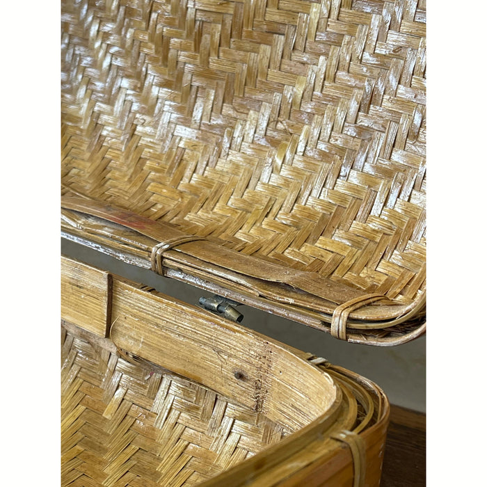 Vintage Handmade Bamboo Suitcase
