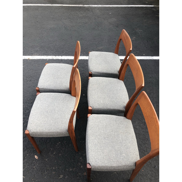 Vintage Imported Danish Mid Century Modern Dining Chairs Set of 5