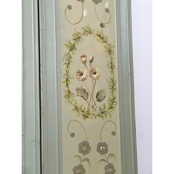 Vintage Hand Painted Three Panel French Wood Room Divider and or Space Partition Screen