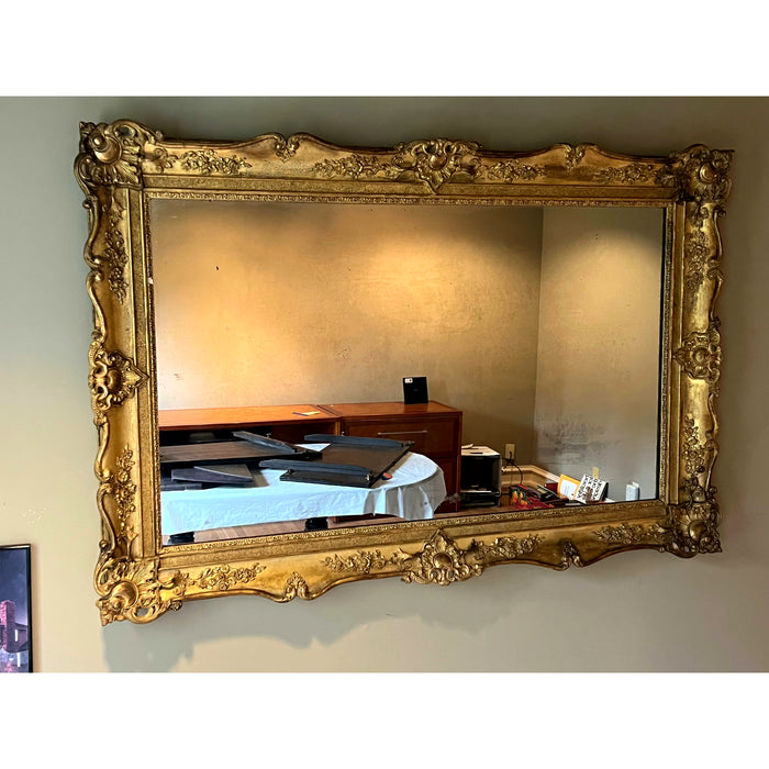 19th Century Rectangular French Napoleon III Giltwood Mirror