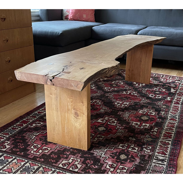 Custom Local Artisan made (Made in Seattle) Live Edge Solid Wood Bench Table Stand (Available for Online Purchases Only)