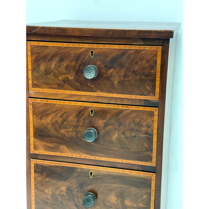 Antique Mahogany Dresser Dovetail Drawers Inlays and Burl Details