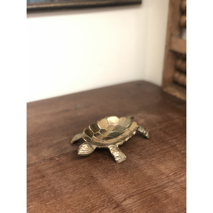 Vintage Mid Century Modern Deco Brass Turtle Dish